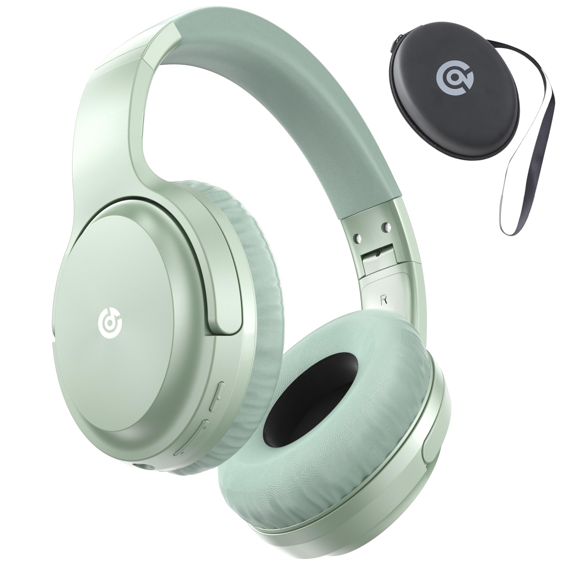 Headphones Wireless Bluetooth 120H Playtime Over Ear Headphones with Microphone Lightweight Foldable Wireless Headphones with Headphones Case HiFi Stereo Sound for Travel/Work/Leisure Green